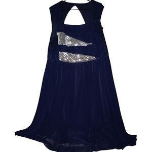 🦄 Ashro Midnight Blue Dress with Metallic Highlights Comes With Matching Kimono